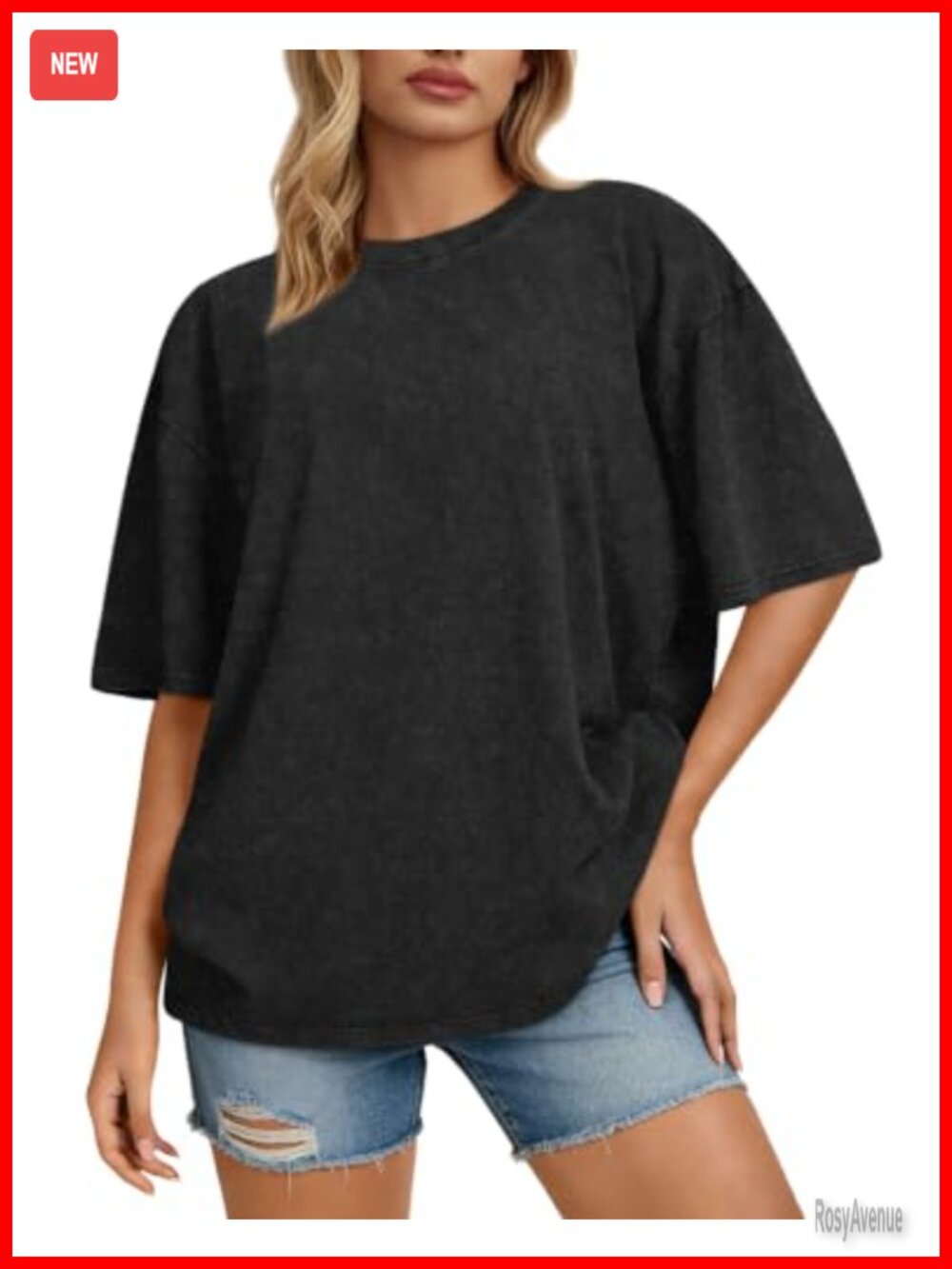 Oversized Acid Wash Cotton T-Shirt